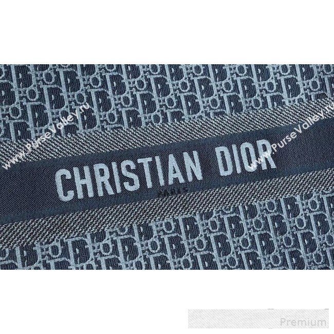 Dior Embroidered Oblique Jacquard Canvas Book Tote Dark Blue 2019 (HENGL-9061139)