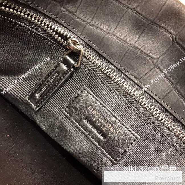 Saint Laurent Large Niki Chain Bag in Matte Crocodile Leather 498830 Black 2019 (WMJ-9061152)