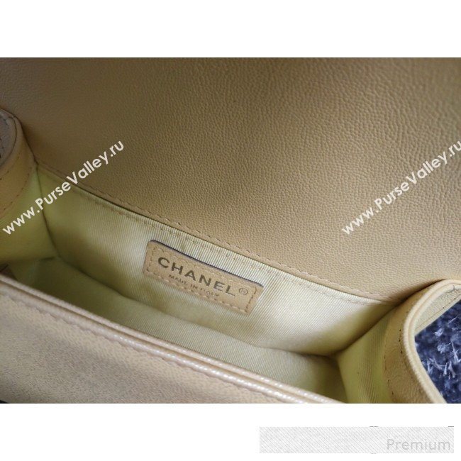 Chanel Iridescent Quilted Grained Leather Classic Small Boy Flap Bag Yellow/Silver 2019 (FM-9061528)