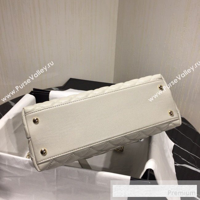 Chanel Grained Quilted Calfskin Coco Handle Flap Bag Light Gray 2019 (AFEI-9053019)