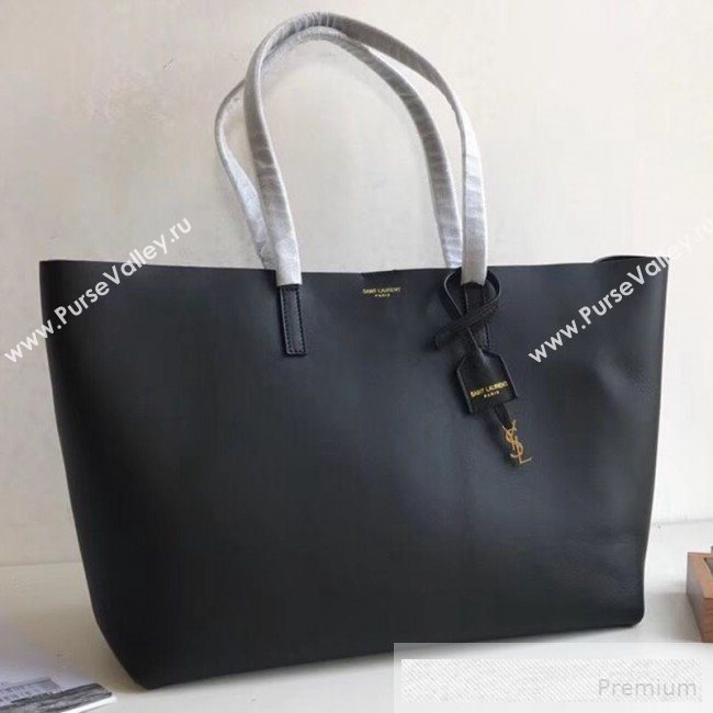 Saint Laurent Smooth Leather Shopping Tote Bag 410667 Black 2019 (KTS-9062224)