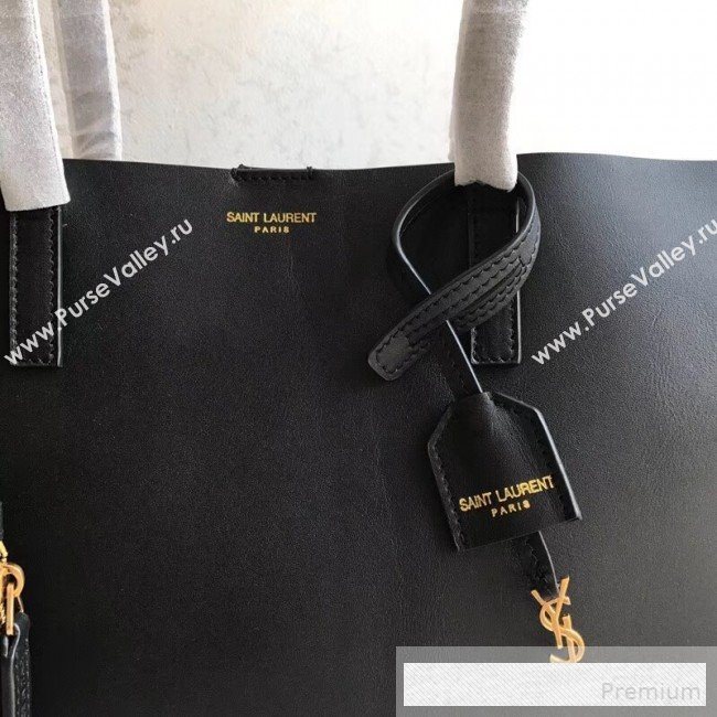 Saint Laurent Smooth Leather Shopping Tote Bag 410667 Black 2019 (KTS-9062224)