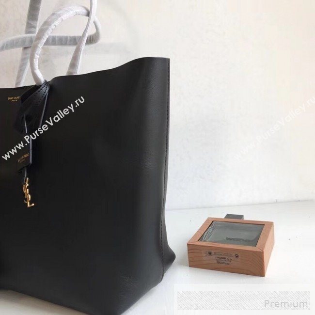 Saint Laurent Smooth Leather Shopping Tote Bag 410667 Black 2019 (KTS-9062224)