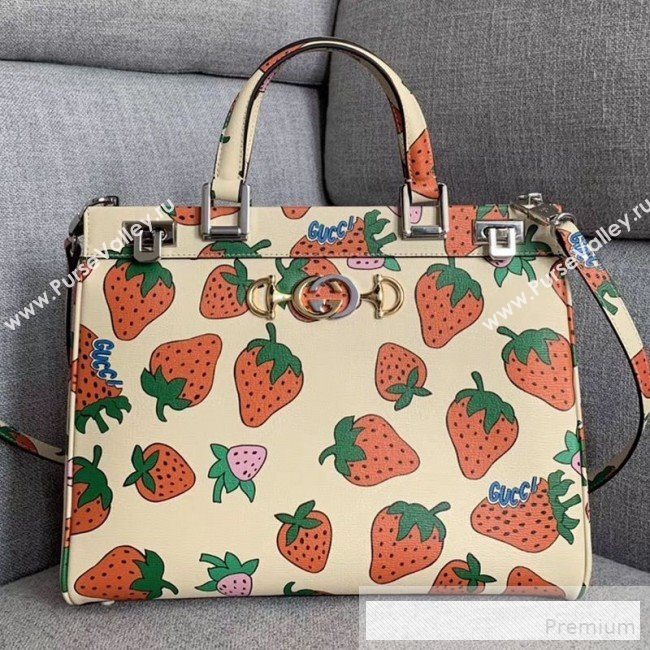 Gucci Zumi Strawberry Print Medium Top Handle Bag 564714 2019 (SLP-9062228)