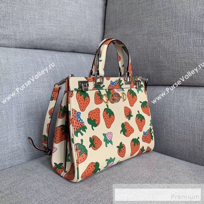 Gucci Zumi Strawberry Print Medium Top Handle Bag 564714 2019 (SLP-9062228)