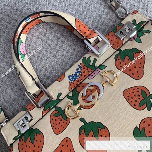 Gucci Zumi Strawberry Print Medium Top Handle Bag 564714 2019 (SLP-9062228)