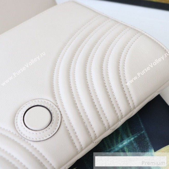 Gucci GG Marmont Chevron Leather Clutch 498079 White 2019 (DLH-9061724)