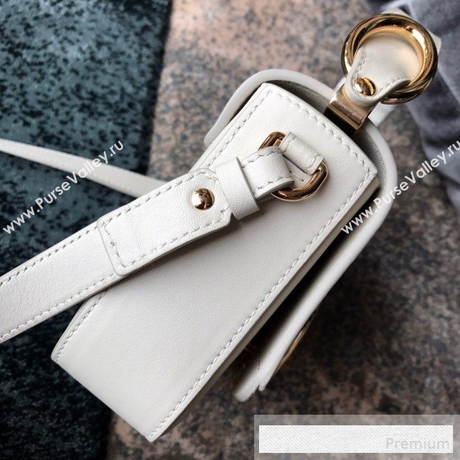 Chloe Shiny & Suede Calfskin Mini Top Handle Bag Off-White 2019 (JIND-9061752)