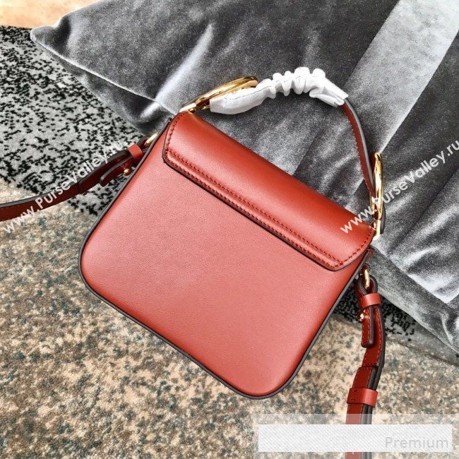 Chloe Shiny & Suede Calfskin Mini Top Handle Bag Dark Red 2019 (JIND-9061750)