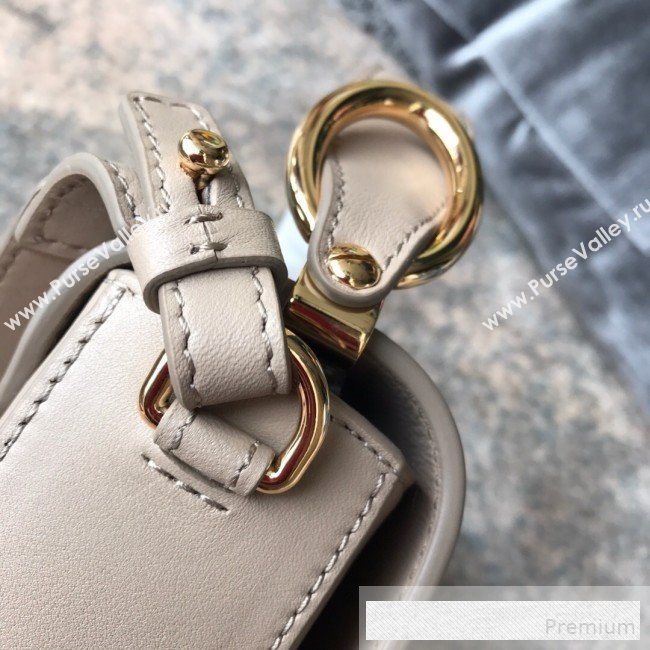 Chloe Shiny & Suede Calfskin Mini Top Handle Bag Cream White  2019 (JIND-9061753)