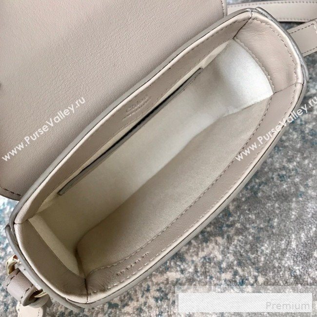 Chloe Shiny & Suede Calfskin Mini Top Handle Bag Cream White  2019 (JIND-9061753)