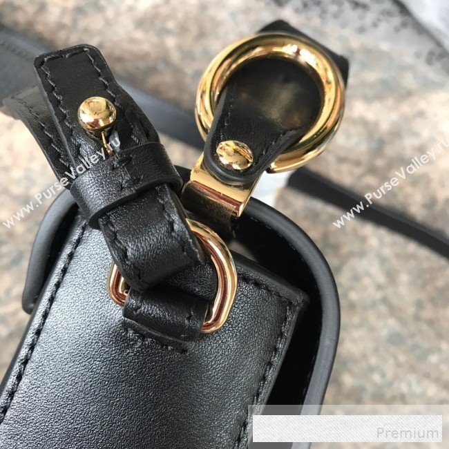 Chloe Shiny & Suede Calfskin Mini Top Handle Bag Black 2019 (JIND-9061751)