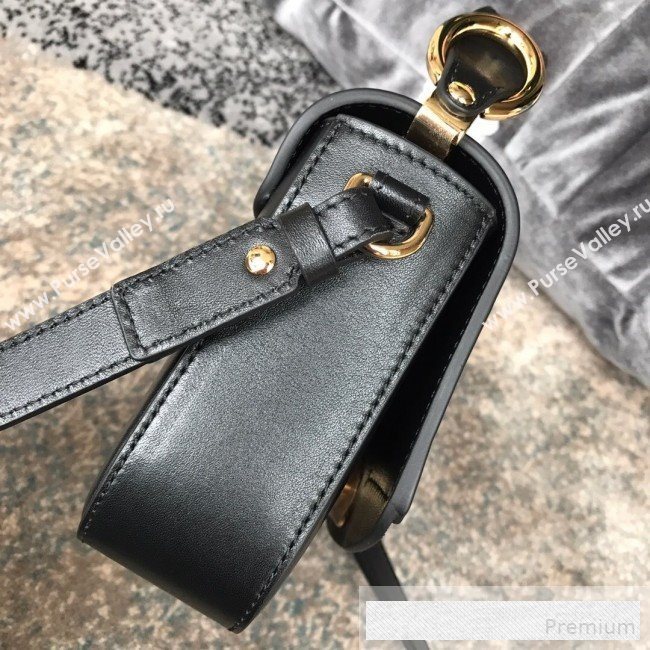 Chloe Shiny & Suede Calfskin Mini Top Handle Bag Black 2019 (JIND-9061751)