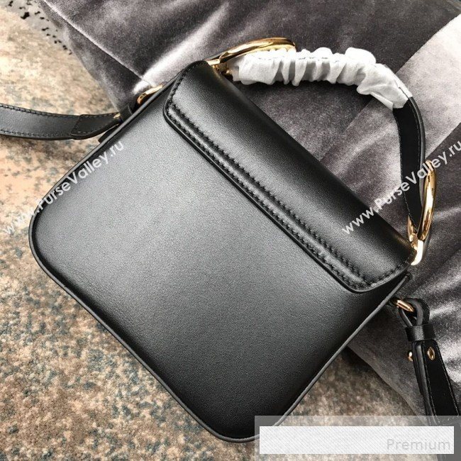 Chloe Shiny & Suede Calfskin Mini Top Handle Bag Black 2019 (JIND-9061751)