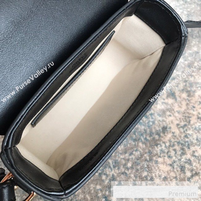 Chloe Shiny & Suede Calfskin Mini Top Handle Bag Black 2019 (JIND-9061751)