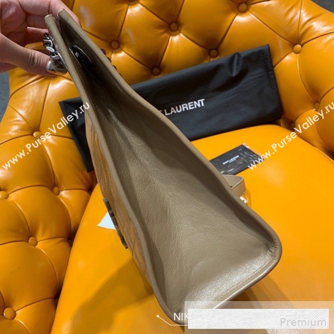 Saint Laurent Niki Medium Shopping Bag in Crinkled Vintage Leather 577999 Apricot 2019 (WMJ-9061756)