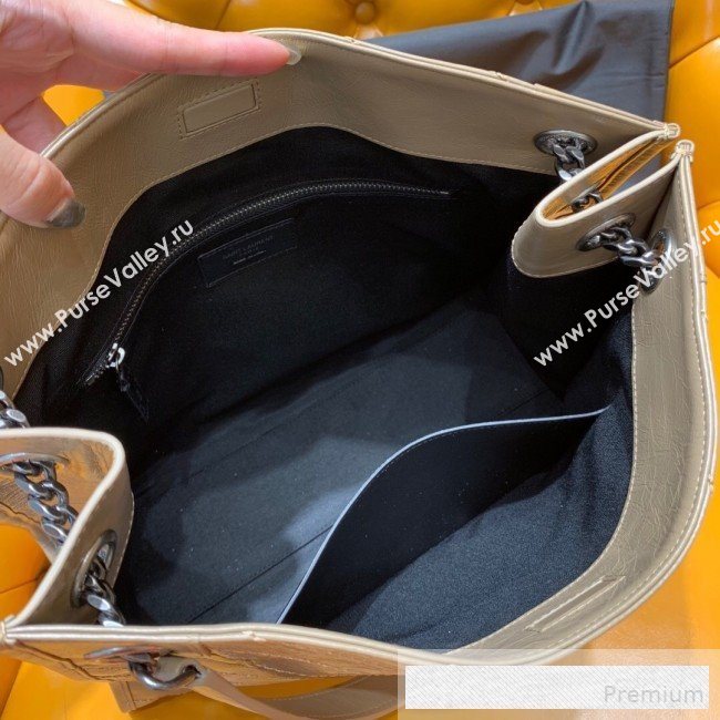 Saint Laurent Niki Medium Shopping Bag in Crinkled Vintage Leather 577999 Apricot 2019 (WMJ-9061756)