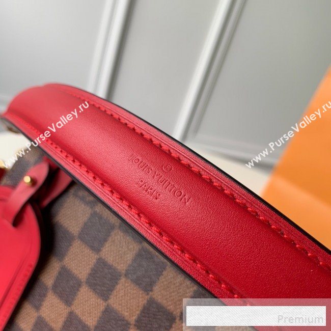 Louis Vuitton Damier Ebene Canvas LV Beaubourg MM Top Handle Bag N40176 Red 2019  (KD-9061704)