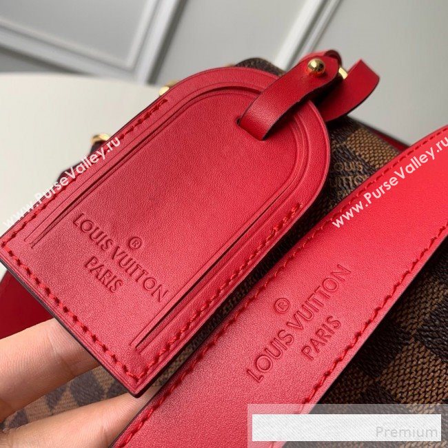Louis Vuitton Damier Ebene Canvas LV Beaubourg MM Top Handle Bag N40176 Red 2019  (KD-9061704)