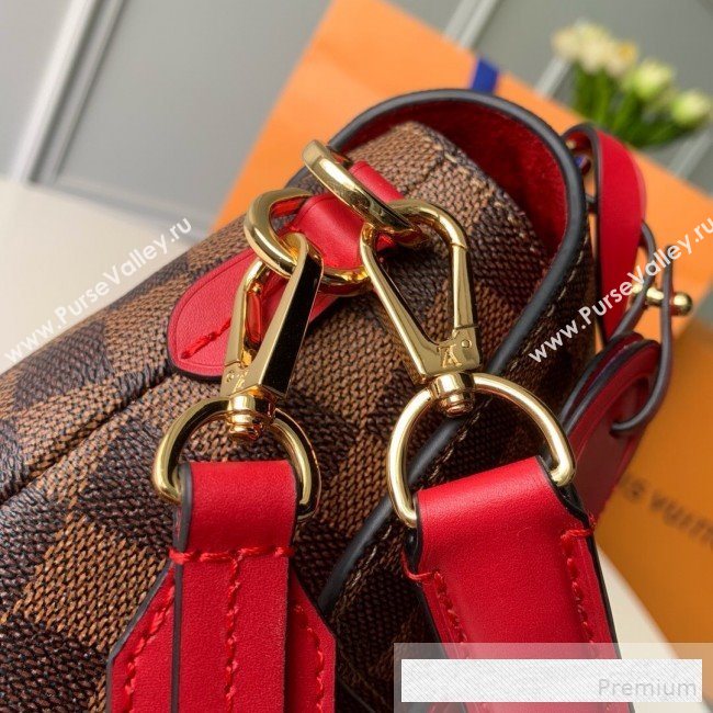 Louis Vuitton Damier Ebene Canvas LV Beaubourg MM Top Handle Bag N40176 Red 2019  (KD-9061704)