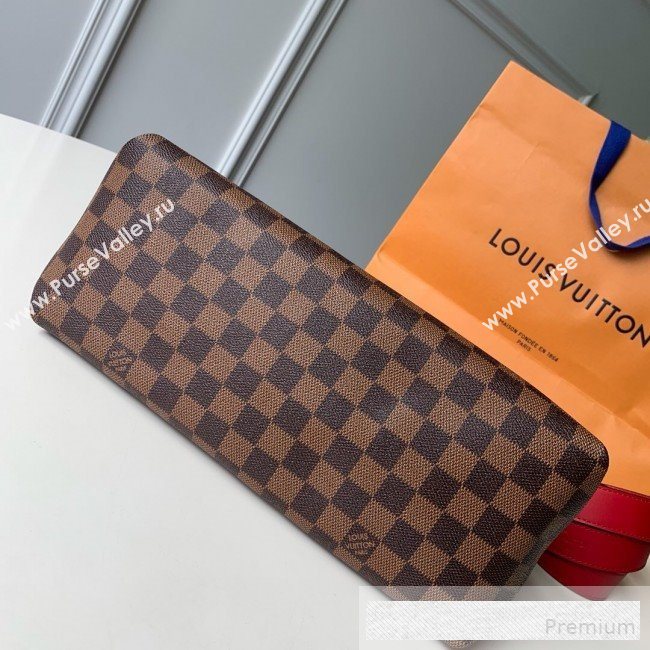 Louis Vuitton Damier Ebene Canvas LV Beaubourg MM Top Handle Bag N40176 Red 2019  (KD-9061704)