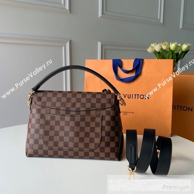 Louis Vuitton Damier Ebene Canvas LV Beaubourg MM Top Handle Bag N40177 Black 2019  (KD-9061703)