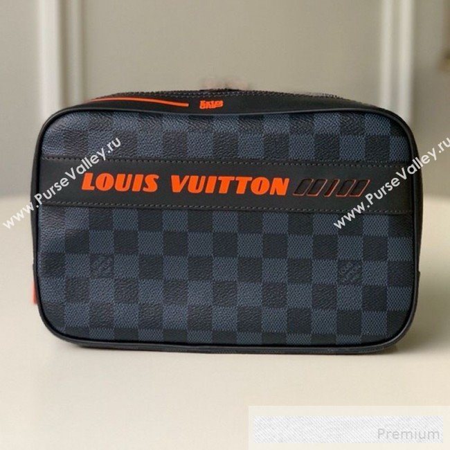Louis Vuitton Mens Damier Cobalt Canvas Toiletry Pouch GM N60245 2019 (KD-9061705)
