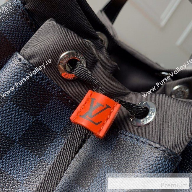Louis Vuitton Mens Damier Cobalt Canvas Drawstring Backpack N40170 2019 (KD-9061706)