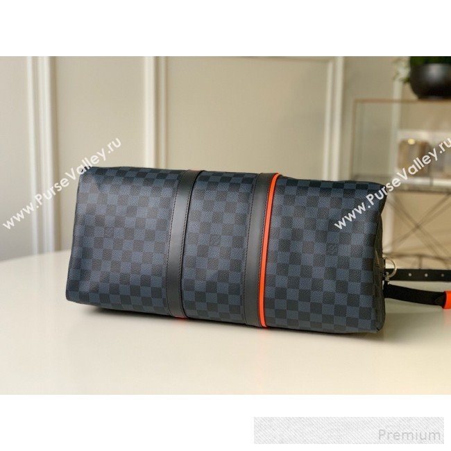 Louis Vuitton Mens Damier Cobalt Canvas Keepall  Bandouliere 45 Travel Top Handle Bag N40166 2019 (KD-9061709)