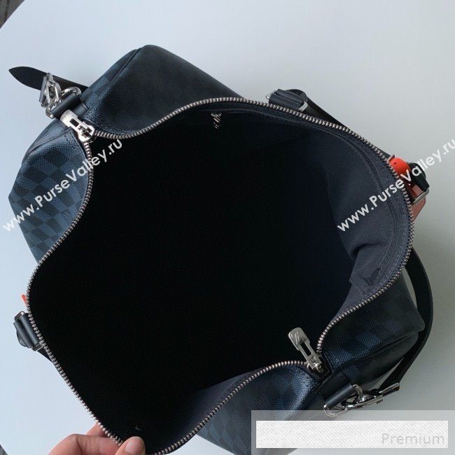 Louis Vuitton Mens Damier Cobalt Canvas Keepall  Bandouliere 45 Travel Top Handle Bag N40166 2019 (KD-9061709)