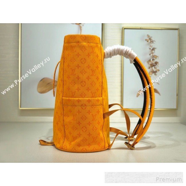 Louis Vuitton Mens Monogram Denim Chalk Backpack M44617 Yellow 2019 (LVSJ-9061719)