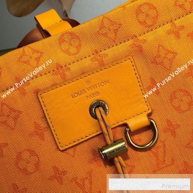 Louis Vuitton Mens Monogram Denim Chalk Backpack M44617 Yellow 2019 (LVSJ-9061719)