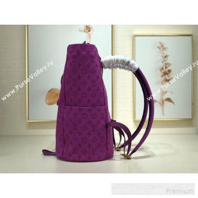 Louis Vuitton Mens Monogram Denim Chalk Backpack M44617 Purple 2019 (LVSJ-9061720)