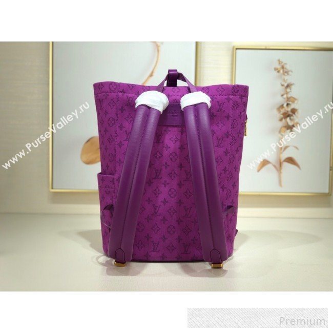 Louis Vuitton Mens Monogram Denim Chalk Backpack M44617 Purple 2019 (LVSJ-9061720)