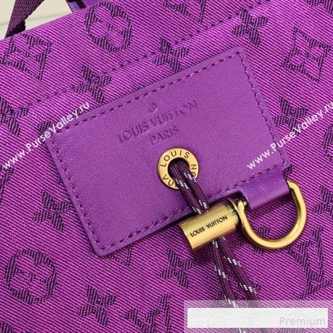 Louis Vuitton Mens Monogram Denim Chalk Backpack M44617 Purple 2019 (LVSJ-9061720)