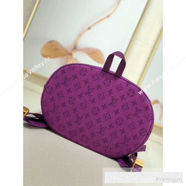 Louis Vuitton Mens Monogram Denim Chalk Backpack M44617 Purple 2019 (LVSJ-9061720)