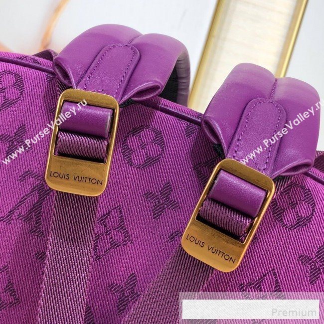 Louis Vuitton Mens Monogram Denim Chalk Backpack M44617 Purple 2019 (LVSJ-9061720)