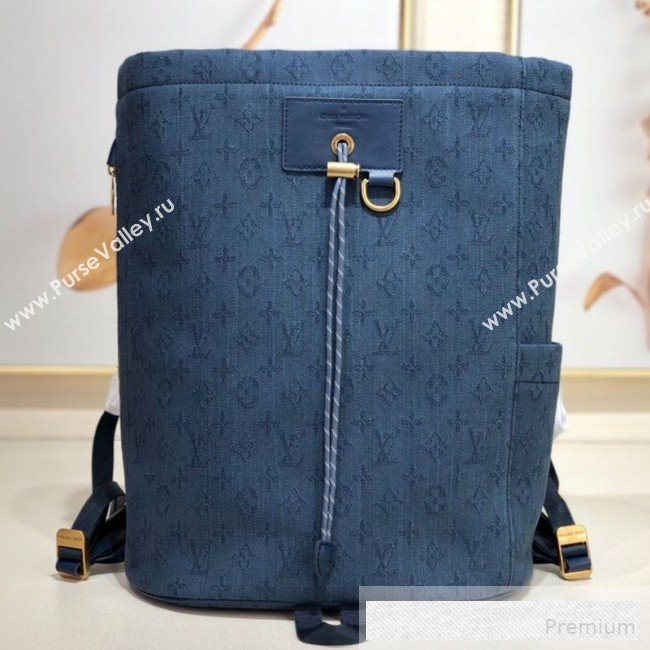 Louis Vuitton Mens Monogram Denim Chalk Backpack M44617 Blue 2019 (LVSJ-9061718)
