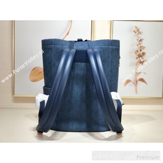 Louis Vuitton Mens Monogram Denim Chalk Backpack M44617 Blue 2019 (LVSJ-9061718)