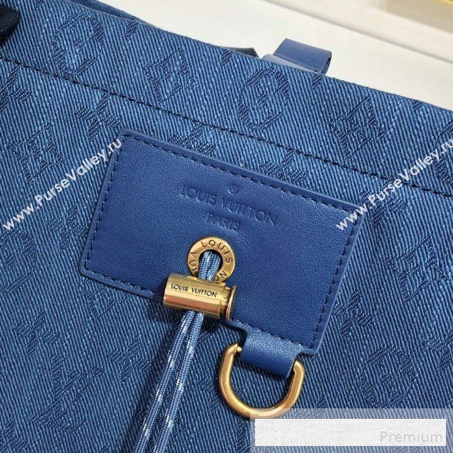 Louis Vuitton Mens Monogram Denim Chalk Backpack M44617 Blue 2019 (LVSJ-9061718)