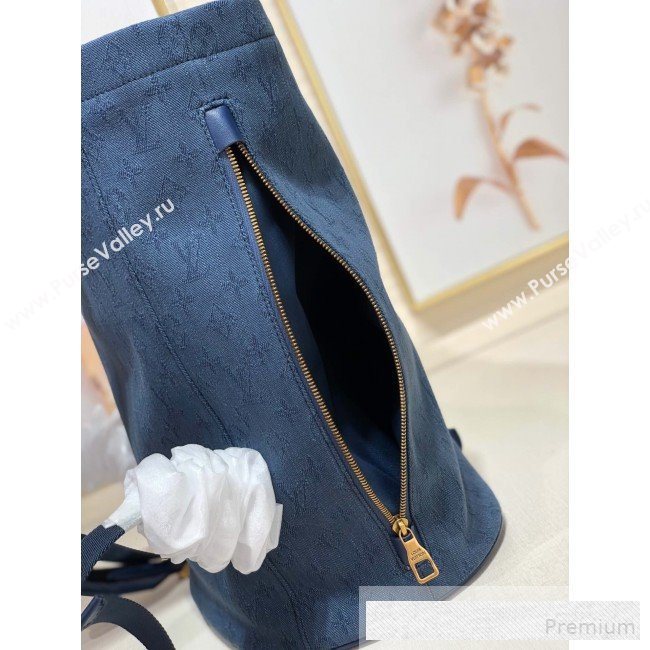 Louis Vuitton Mens Monogram Denim Chalk Backpack M44617 Blue 2019 (LVSJ-9061718)