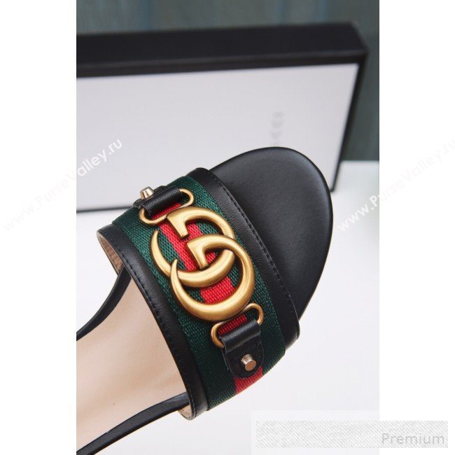 Gucci GG Web Flat Slide Sandals Black 2019 (ANDI-9061850)