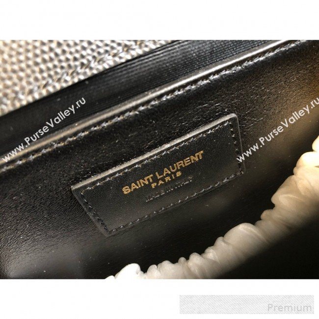 Saint Laurent Envelope Small Flap Shoulder Bag in Matelasse Grain Leather 526286 Black 2019 (KTS-9062103)