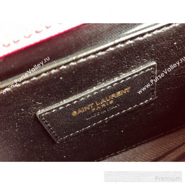 Saint Laurent Envelope Small Flap Shoulder Bag in Matelasse Grain Leather 526286 Red 2019 (KTS-9062102)