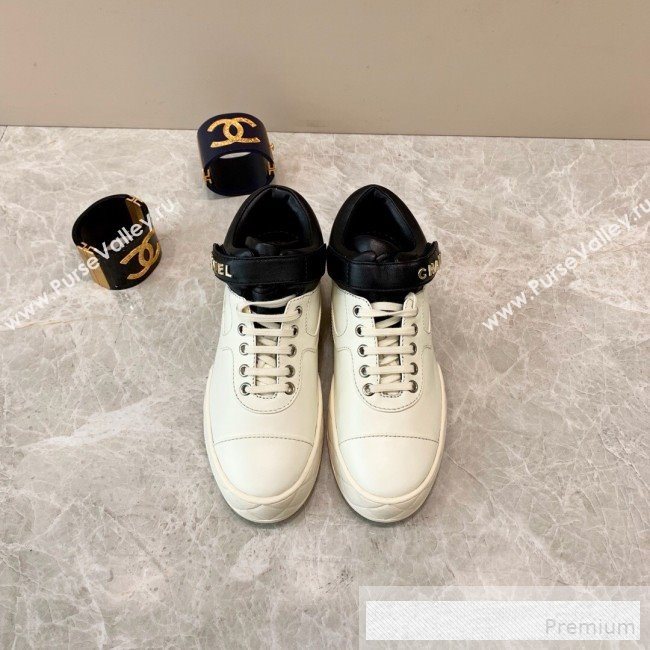 Chanel Lambskin Mid-Top Sneakers G34967 White 2019 (A8-9062127)