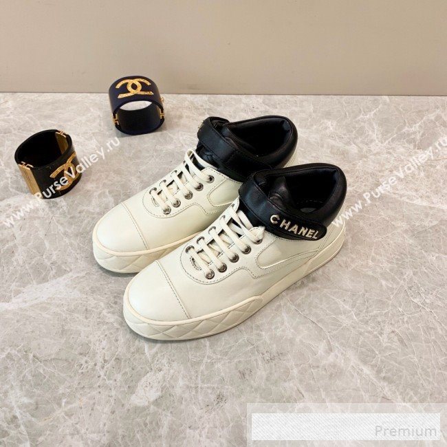 Chanel Lambskin Mid-Top Sneakers G34967 White 2019 (A8-9062127)