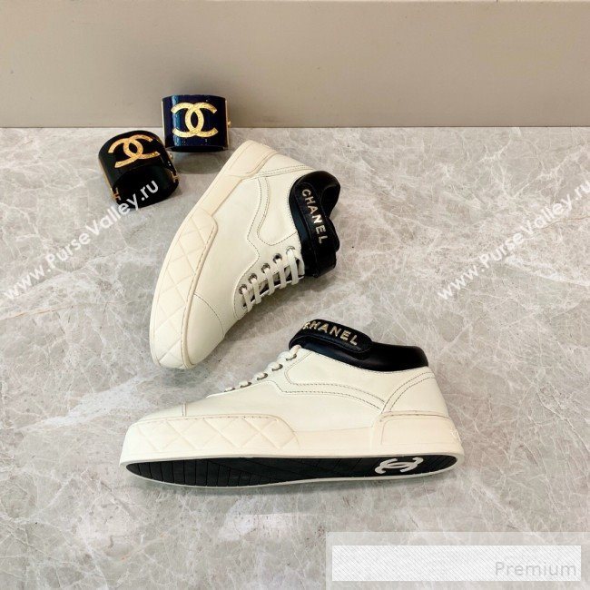 Chanel Lambskin Mid-Top Sneakers G34967 White 2019 (A8-9062127)