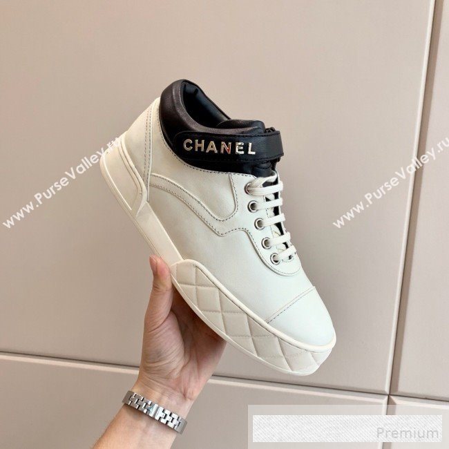 Chanel Lambskin Mid-Top Sneakers G34967 White 2019 (A8-9062127)