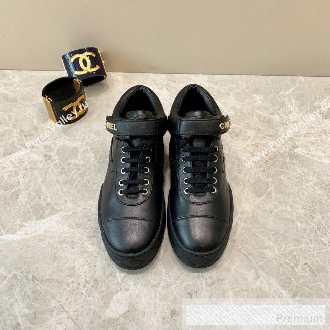Chanel Lambskin Mid-Top Sneakers G34967 Black 2019 (A8-9062128)