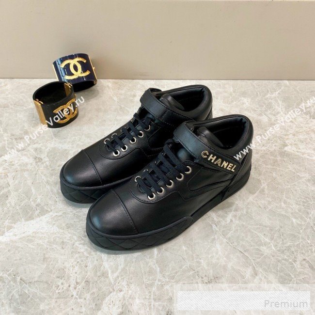 Chanel Lambskin Mid-Top Sneakers G34967 Black 2019 (A8-9062128)